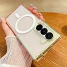 For Samsung Galaxy Z Fold6 Contrast Color Gradient Transparent MagSafe Phone Case(Fluorescent Green + Light Pink) - 1