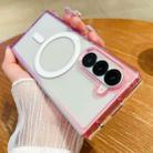 For Samsung Galaxy Z Fold6 Contrast Color Gradient Transparent MagSafe Phone Case(Purple Pink + Light Purple) - 1