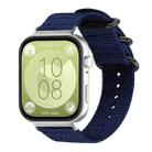 For Huawei Watch Fit4 / Fit4 Pro / Fit3 xDfind Ring Buckle Nylon Canvas Watch Band(Midnight Blue) - 1