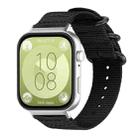 For Huawei Watch Fit4 / Fit4 Pro / Fit3 xDfind Ring Buckle Nylon Canvas Watch Band(Black) - 1