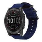 For Garmin Fenix 8/7X/6X/5X 26mm xDfind Ring Buckle Nylon Canvas Watch Band(Midnight Blue) - 1