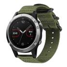 For Garmin Fenix 8/7/6/5 22mm xDfind Ring Buckle Nylon Canvas Watch Band(Army Green) - 1