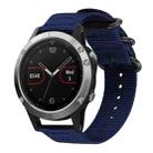 For Garmin Fenix 8/7/6/5 22mm xDfind Ring Buckle Nylon Canvas Watch Band(Midnight Blue) - 1