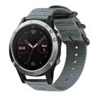 For Garmin Fenix 8/7/6/5 22mm xDfind Ring Buckle Nylon Canvas Watch Band(Grey) - 1