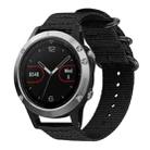 For Garmin Fenix 8/7/6/5 22mm xDfind Ring Buckle Nylon Canvas Watch Band(Black) - 1