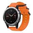 For Garmin Fenix 8/7/6/5 22mm xDfind Ring Buckle Nylon Canvas Watch Band(Orange) - 1