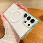 For Samsung Galaxy S23 Ultra 5G Contrast Color Gradient Transparent MagSafe Phone Case(Blue Green + Pink) - 1