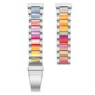 14mm xDfind Three Beads Metal Resin Watch Band(Silver Rainbow) - 3