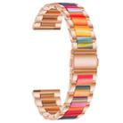 14mm xDfind Three Beads Metal Resin Watch Band(Rose Gold Rainbow) - 2