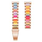 14mm xDfind Three Beads Metal Resin Watch Band(Rose Gold Rainbow) - 3