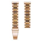 14mm xDfind Three Beads Metal Resin Watch Band(Rose Gold Brown) - 3