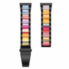 14mm xDfind Three Beads Metal Resin Watch Band(Black Rainbow) - 3