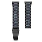 14mm xDfind Three Beads Metal Resin Watch Band(Black Blue) - 3
