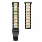 14mm xDfind Three Beads Metal Resin Watch Band(Black Green) - 3