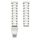 18mm xDfind Three Beads Metal Resin Watch Band(Silver White) - 3