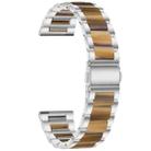 18mm xDfind Three Beads Metal Resin Watch Band(Silver Brown) - 2