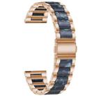 18mm xDfind Three Beads Metal Resin Watch Band(Rose Gold Blue) - 2