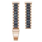18mm xDfind Three Beads Metal Resin Watch Band(Rose Gold Blue) - 3