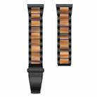 18mm xDfind Three Beads Metal Resin Watch Band(Black Brown) - 3