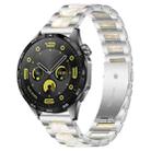 22mm xDfind Three Beads Metal Resin Watch Band(Silver White) - 1