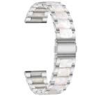 22mm xDfind Three Beads Metal Resin Watch Band(Silver White) - 2