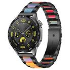 22mm xDfind Three Beads Metal Resin Watch Band(Black Rainbow) - 1