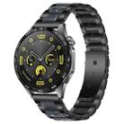 22mm xDfind Three Beads Metal Resin Watch Band(Black Blue) - 1