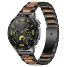 22mm xDfind Three Beads Metal Resin Watch Band(Black Brown) - 1
