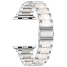 For Apple Watch 42 / 44 / 45 / 46 / 49mm xDfind Three Beads Metal Resin Watch Band(Silver White) - 3