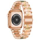 For Apple Watch 42 / 44 / 45 / 46 / 49mm xDfind Three Beads Metal Resin Watch Band(Rose Gold Green) - 2