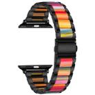 For Apple Watch 42 / 44 / 45 / 46 / 49mm xDfind Three Beads Metal Resin Watch Band(Black Rainbow) - 3