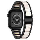 For Apple Watch 42 / 44 / 45 / 46 / 49mm xDfind Three Beads Metal Resin Watch Band(Black White) - 2