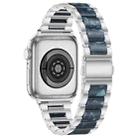 For Apple Watch 38 / 40 / 41 / S10 42mm xDfind Three Beads Metal Resin Watch Band(Silver Blue) - 2