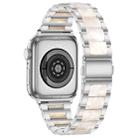For Apple Watch 38 / 40 / 41 / S10 42mm xDfind Three Beads Metal Resin Watch Band(Silver White) - 2