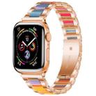 For Apple Watch 38 / 40 / 41 / S10 42mm xDfind Three Beads Metal Resin Watch Band(Rose Gold Rainbow) - 1