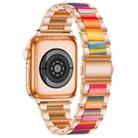 For Apple Watch 38 / 40 / 41 / S10 42mm xDfind Three Beads Metal Resin Watch Band(Rose Gold Rainbow) - 2