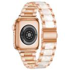 For Apple Watch 38 / 40 / 41 / S10 42mm xDfind Three Beads Metal Resin Watch Band(Rose Gold White) - 2