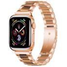 For Apple Watch 38 / 40 / 41 / S10 42mm xDfind Three Beads Metal Resin Watch Band(Rose Gold Brown) - 1