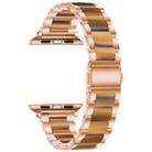 For Apple Watch 38 / 40 / 41 / S10 42mm xDfind Three Beads Metal Resin Watch Band(Rose Gold Brown) - 3