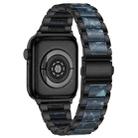 For Apple Watch 38 / 40 / 41 / S10 42mm xDfind Three Beads Metal Resin Watch Band(Black Blue) - 2