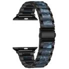 For Apple Watch 38 / 40 / 41 / S10 42mm xDfind Three Beads Metal Resin Watch Band(Black Blue) - 3