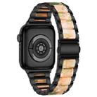 For Apple Watch 38 / 40 / 41 / S10 42mm xDfind Three Beads Metal Resin Watch Band(Black Green) - 2