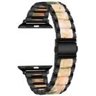 For Apple Watch 38 / 40 / 41 / S10 42mm xDfind Three Beads Metal Resin Watch Band(Black Green) - 3