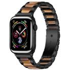 For Apple Watch 38 / 40 / 41 / S10 42mm xDfind Three Beads Metal Resin Watch Band(Black Brown) - 1