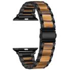 For Apple Watch 38 / 40 / 41 / S10 42mm xDfind Three Beads Metal Resin Watch Band(Black Brown) - 3