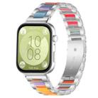 For Huawei Watch Fit4 / Fit4 Pro / Fit3 xDfind Three Beads Metal Resin Watch Band(Silver Rainbow) - 1