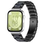 For Huawei Watch Fit4 / Fit4 Pro / Fit3 xDfind Three Beads Metal Resin Watch Band(Black Blue) - 1