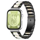 For Huawei Watch Fit4 / Fit4 Pro / Fit3 xDfind Three Beads Metal Resin Watch Band(Black White) - 1