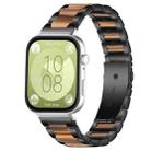 For Huawei Watch Fit4 / Fit4 Pro / Fit3 xDfind Three Beads Metal Resin Watch Band(Black Brown) - 1