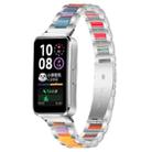 For Huawei Band 10 / 9 / 8 xDfind Three Beads Metal Resin Watch Band(Silver Rainbow) - 1